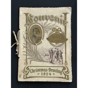 Vintage 1904 Christmas Souvenir Greeting‎ Card And 1932 Graduation Card